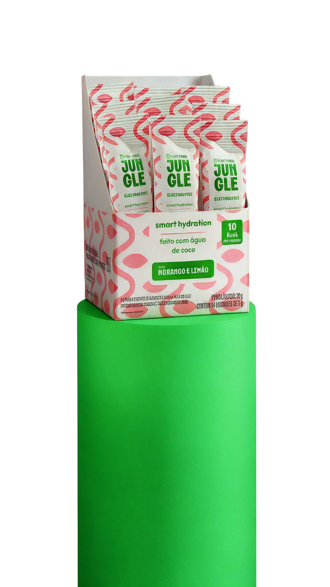 Jungle Electrolytes em sachês, sabor Morango e Limão